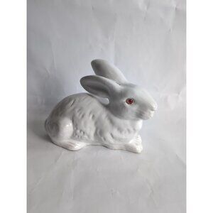 Antique Bavent Handmade French White Terracotta Bunny Rabbit Figurine 10"